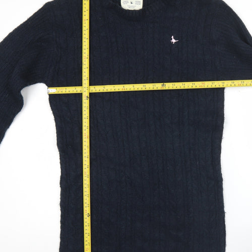 Jack Wills Teens Blue Cable-Knit Pullover Jumper Size 14 Crew Neck