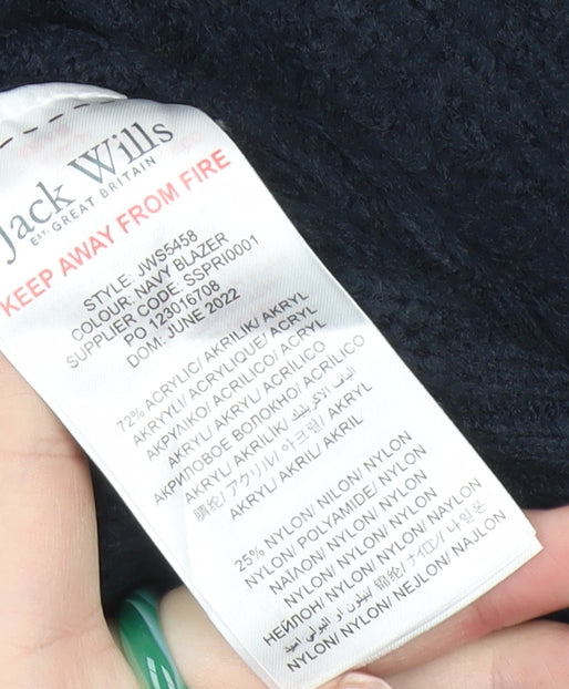 Jack Wills Teens Blue Cable-Knit Pullover Jumper Size 14 Crew Neck