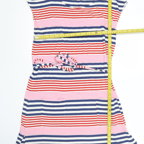 Boden Women’s Multicoloured Striped Cotton Modal Sleeveless Knee Length Shift Dress M