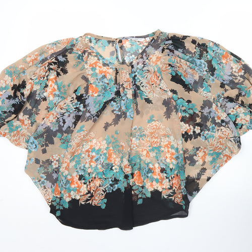 New Look Women’s Multicoloured Floral Chiffon Blouse Size 8