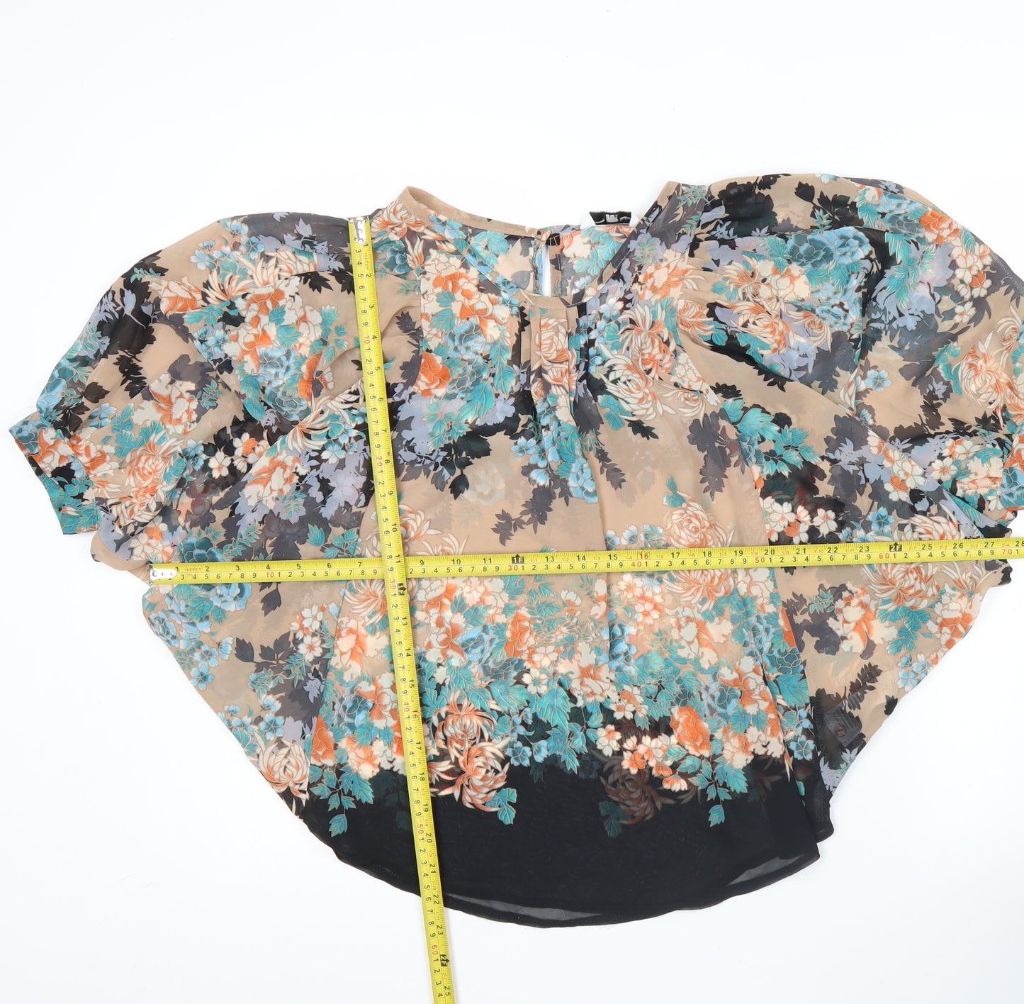 New Look Women’s Multicoloured Floral Chiffon Blouse Size 8