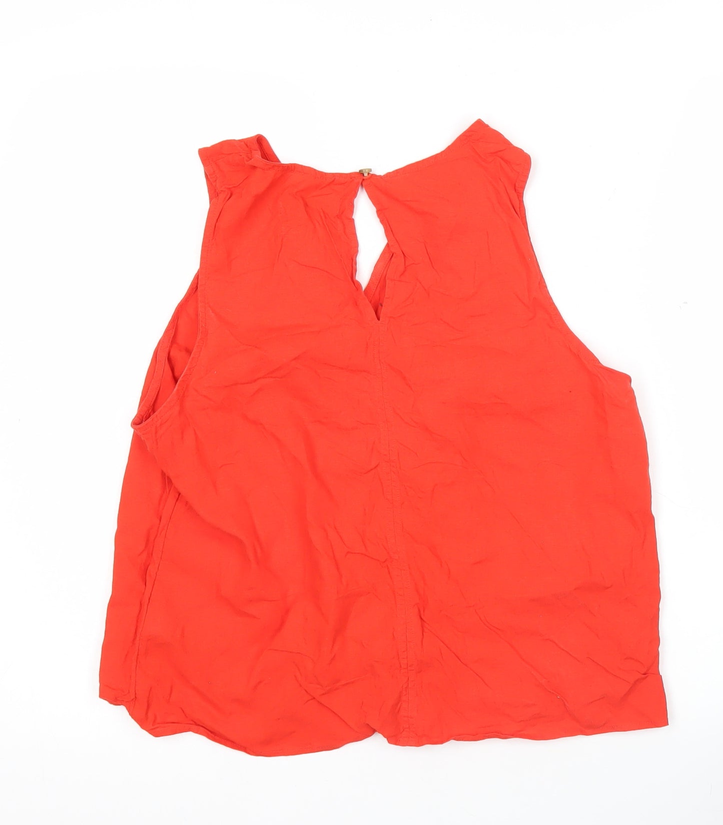 Marks and Spencer Women Red Size 16 Linen Blend Sleeveless Tunic Blouse