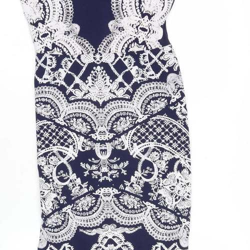 Lipsy Women’s Blue Bodycon Dress Size 12 Knee Length Sleeveless