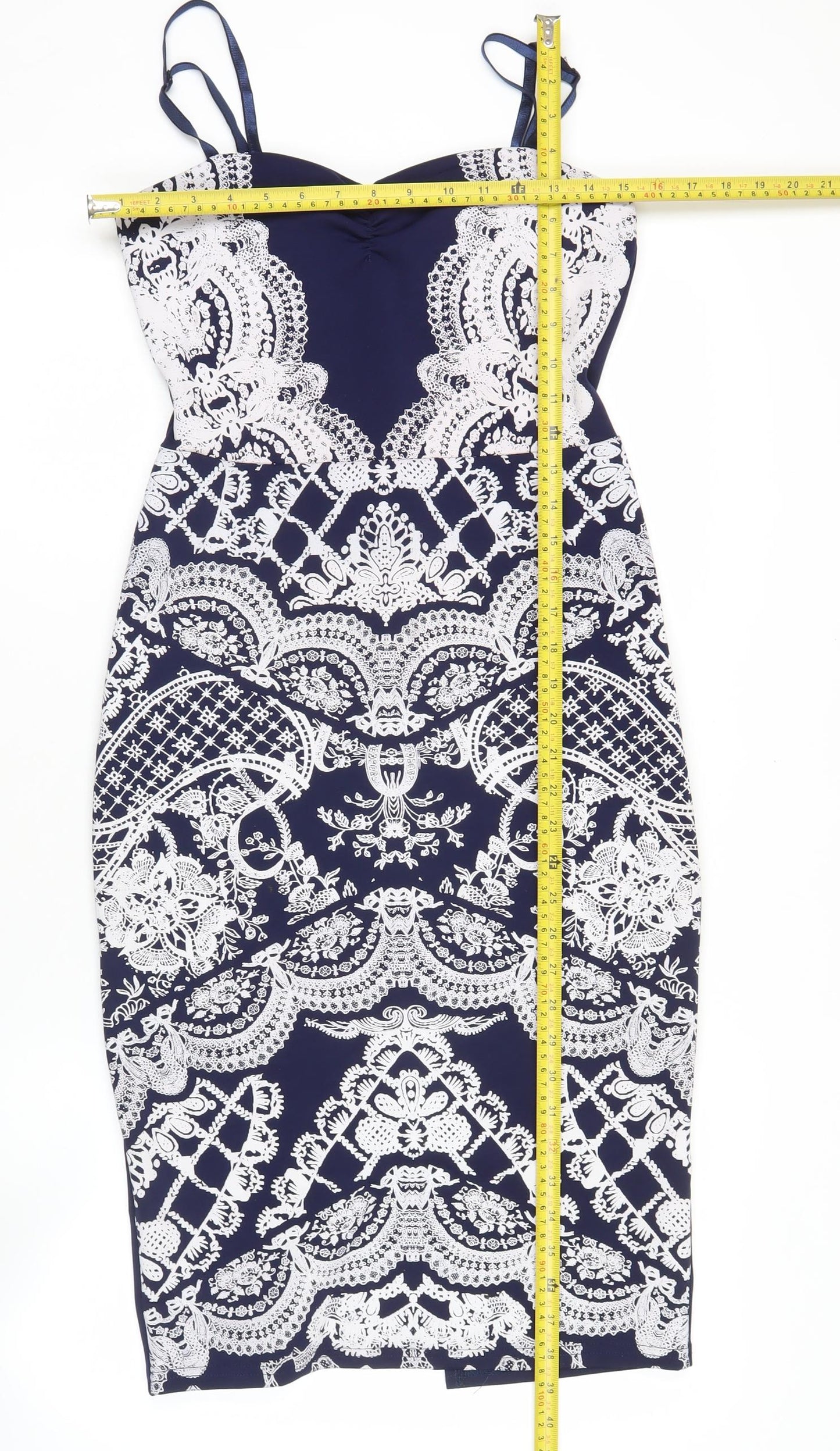 Lipsy Women’s Blue Bodycon Dress Size 12 Knee Length Sleeveless