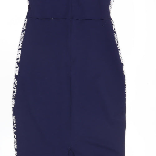 Lipsy Women’s Blue Bodycon Dress Size 12 Knee Length Sleeveless