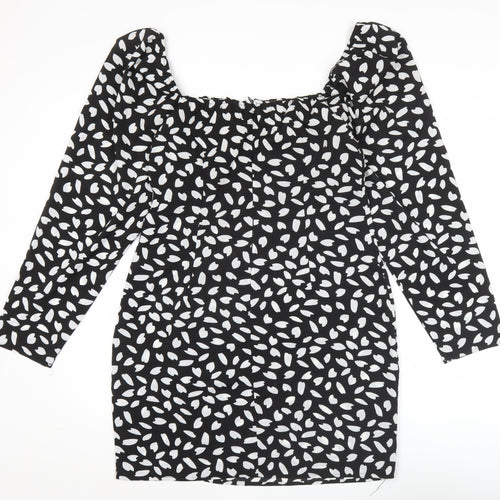 PrettyLittleThing Women’s Black Size 14 Bodycon Mini Dress Ruched