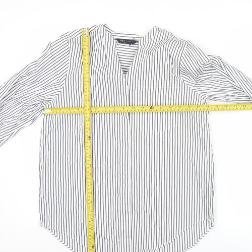 Marks and Spencer Women’s White Striped Tunic Blouse Size 8 Cotton
