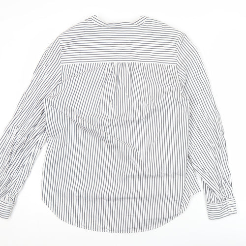 Marks and Spencer Women’s White Striped Tunic Blouse Size 8 Cotton