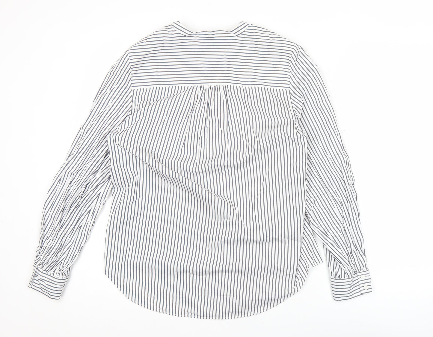 Marks and Spencer Women’s White Striped Tunic Blouse Size 8 Cotton