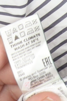 Marks and Spencer Women’s White Striped Tunic Blouse Size 8 Cotton