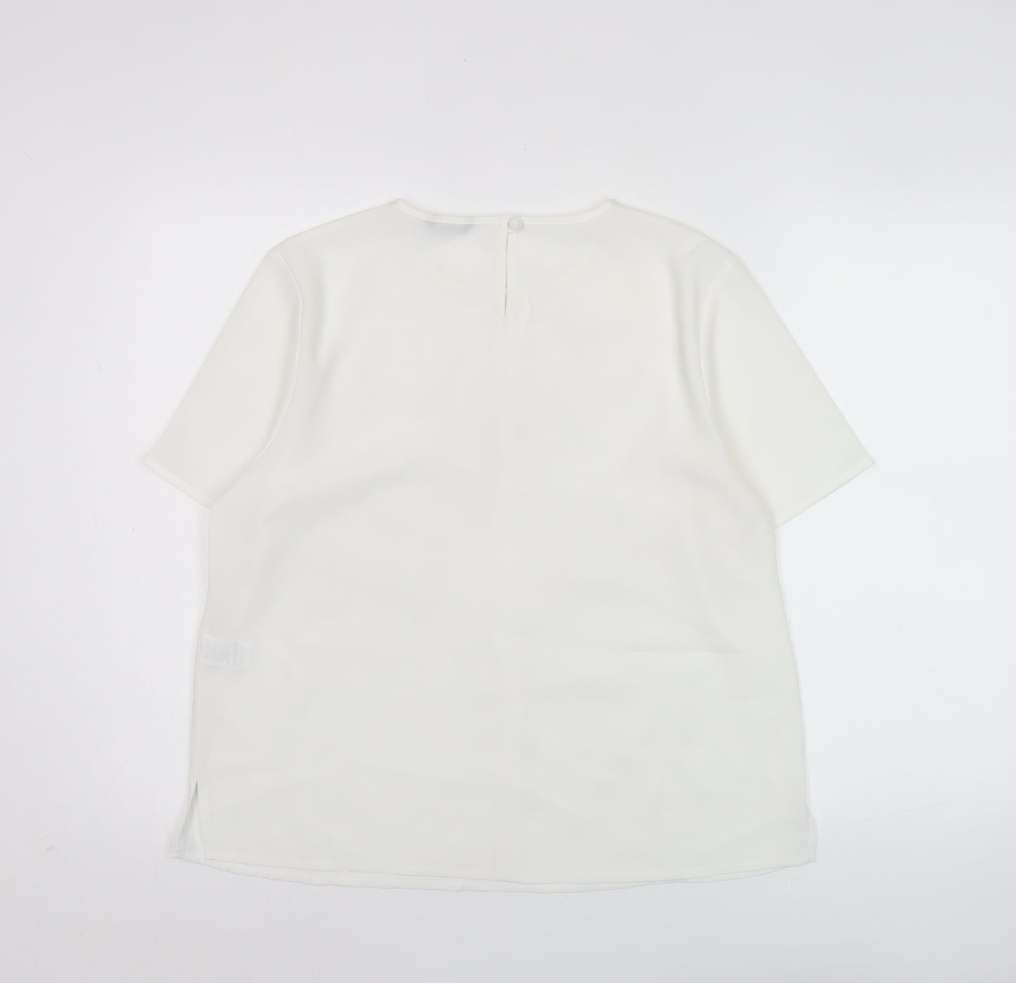 Debenhams Womens White Blouse Size 14 Short Sleeve Workwear