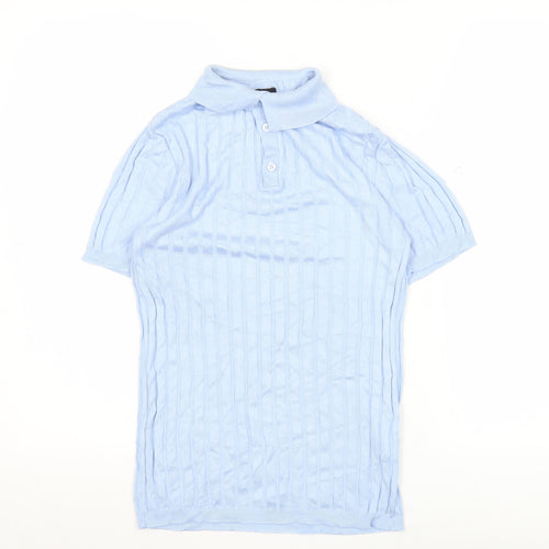 River Island Womens Blue XS Polo Knit Top Short Sleeve