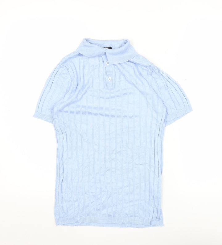 River Island Womens Blue XS Polo Knit Top Short Sleeve