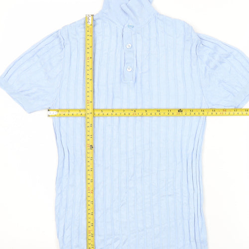 River Island Womens Blue XS Polo Knit Top Short Sleeve