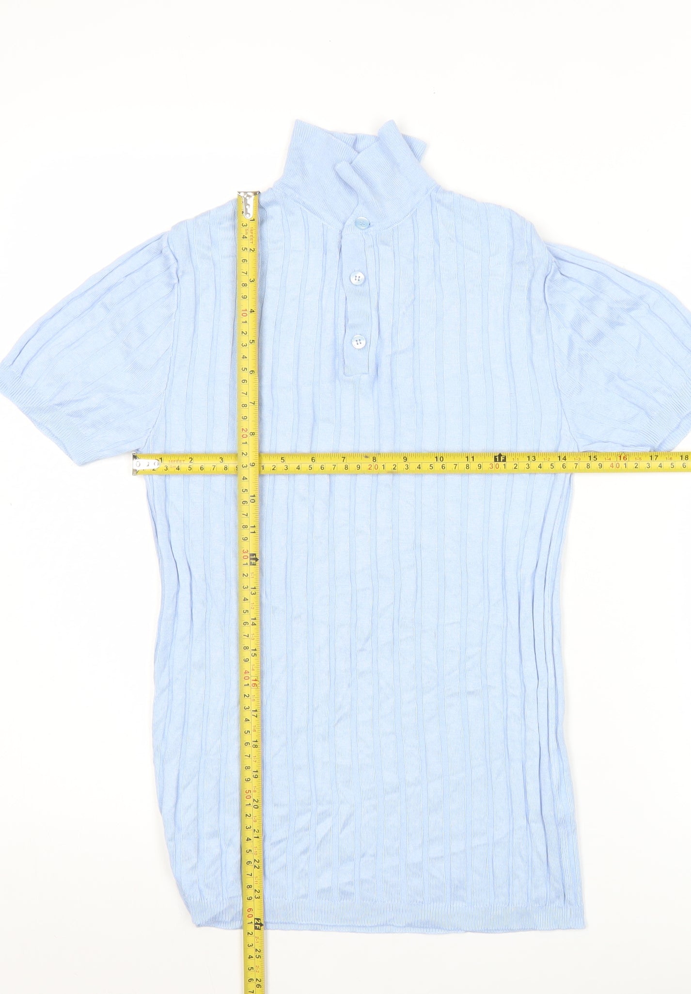 River Island Womens Blue XS Polo Knit Top Short Sleeve