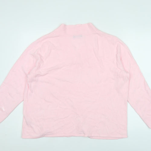 Bm Womens Pink V-Neck Cable Knit Acrylic Pullover Jumper L