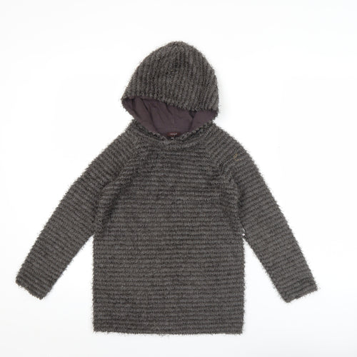 Imoga Teens Grey Pullover Hoodie Size 8 Fleece Lined Winter Top