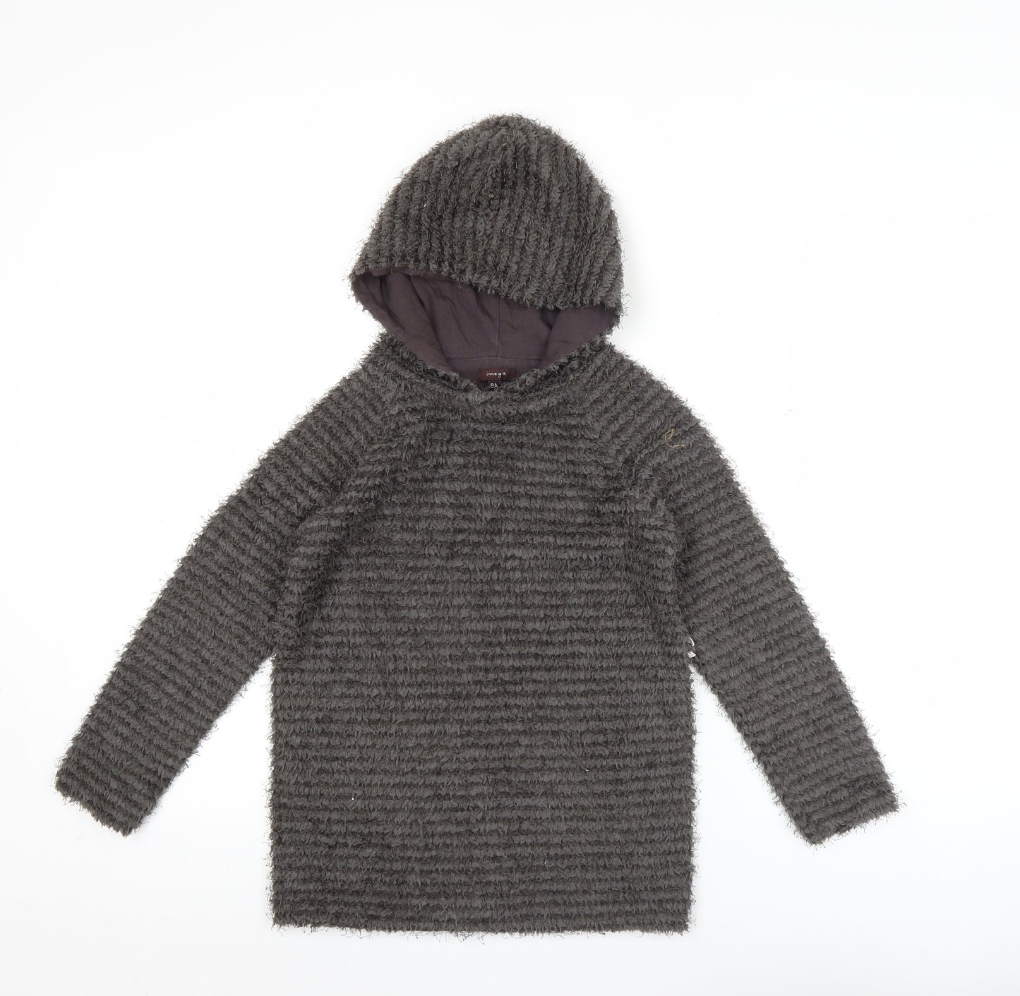 Imoga Teens Grey Pullover Hoodie Size 8 Fleece Lined Winter Top
