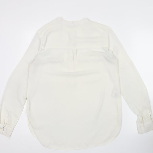 Mango Women Ivory XS Long Sleeve Tunic Blouse Lightweight Workwear