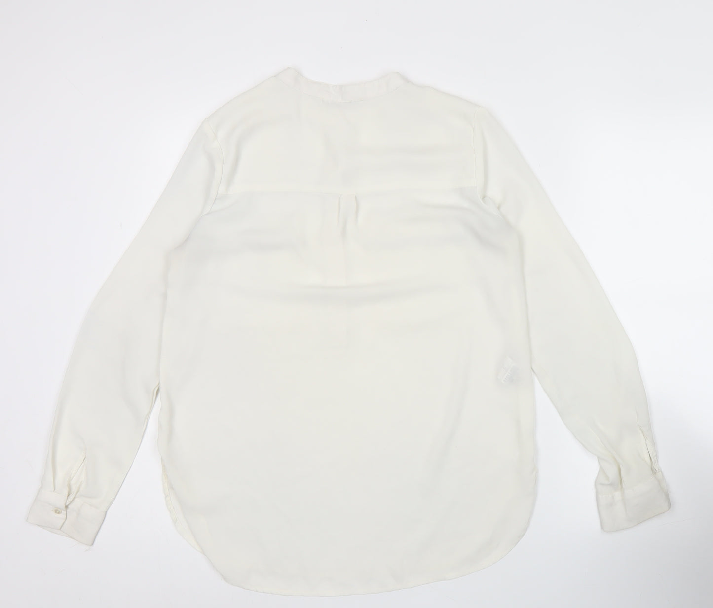 Mango Women Ivory XS Long Sleeve Tunic Blouse Lightweight Workwear