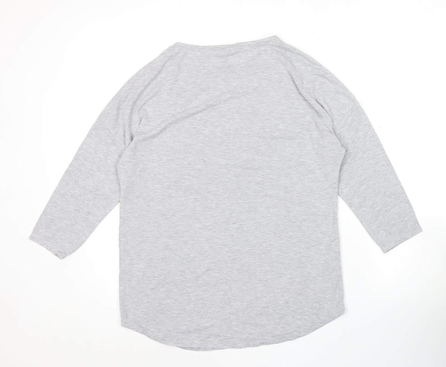 Roman Women’s Grey Butterfly Rhinestone Long Sleeve T-Shirt Size 10