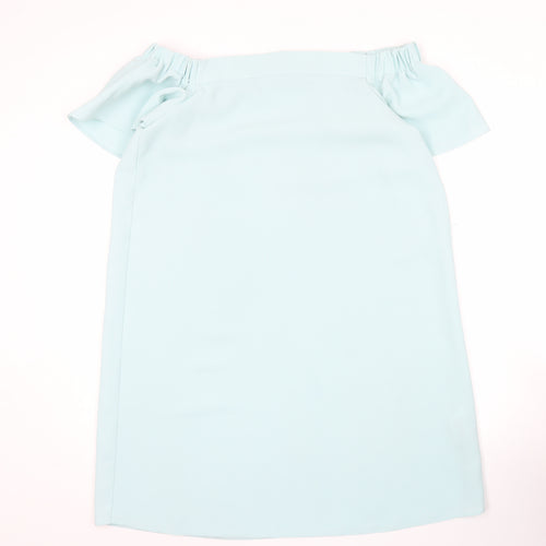 Topshop Women’s Blue Off Shoulder Shift Dress Size 12