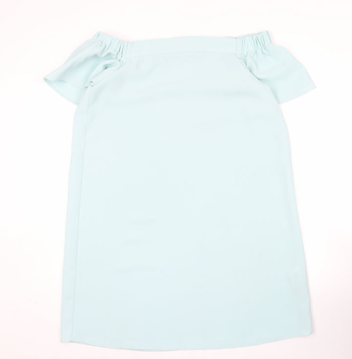 Topshop Women’s Blue Off Shoulder Shift Dress Size 12