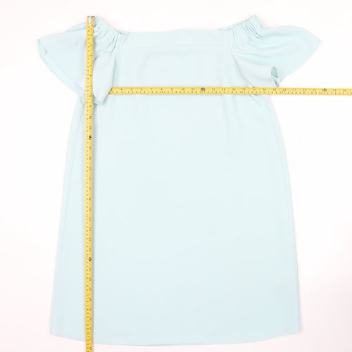 Topshop Women’s Blue Off Shoulder Shift Dress Size 12
