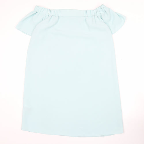 Topshop Women’s Blue Off Shoulder Shift Dress Size 12