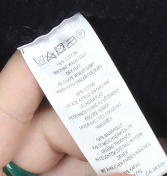 French Connection Mens Black Cotton Knit Sweatshirt Pullover S