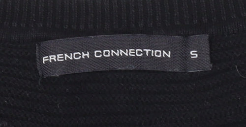 French Connection Mens Black Cotton Knit Sweatshirt Pullover S