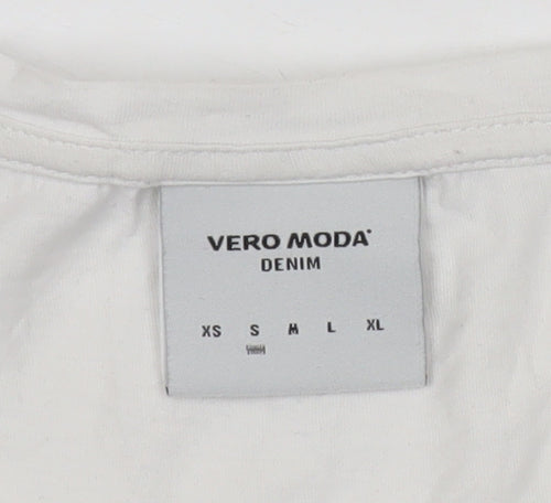 Vero Moda Women’s White Stag Print Cotton T-Shirt Size S