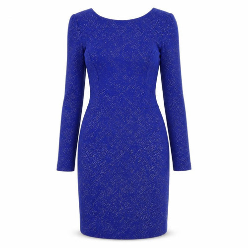 Topshop Women’s Blue Glitter Bodycon Dress Size 12 Long Sleeve