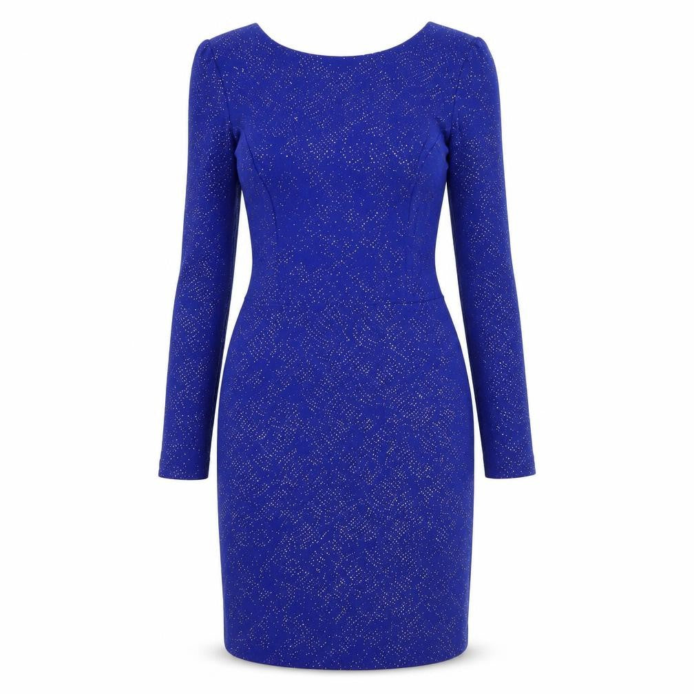 Topshop Women’s Blue Glitter Bodycon Dress Size 12 Long Sleeve