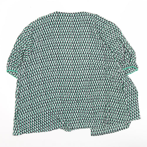 Tommy Hilfiger Women’s Multicoloured Wrap Blouse UK 12 Viscose Short Sleeve
