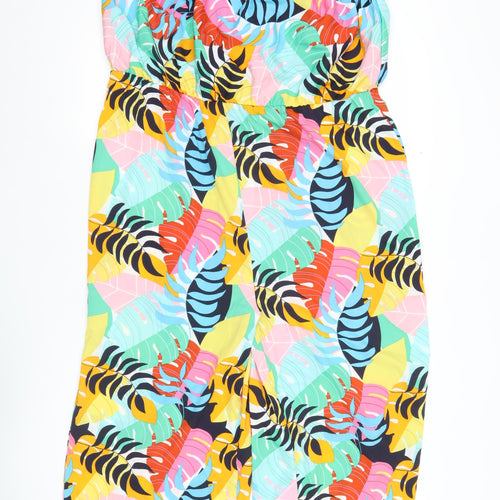 Studio Women’s Multicoloured Tropical Jumpsuit Size 16 Wide-Leg