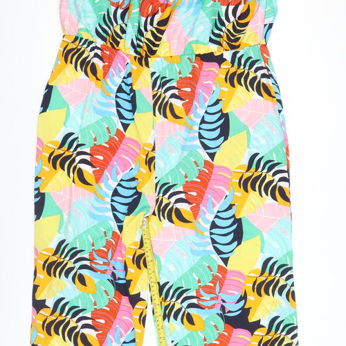 Studio Women’s Multicoloured Tropical Jumpsuit Size 16 Wide-Leg