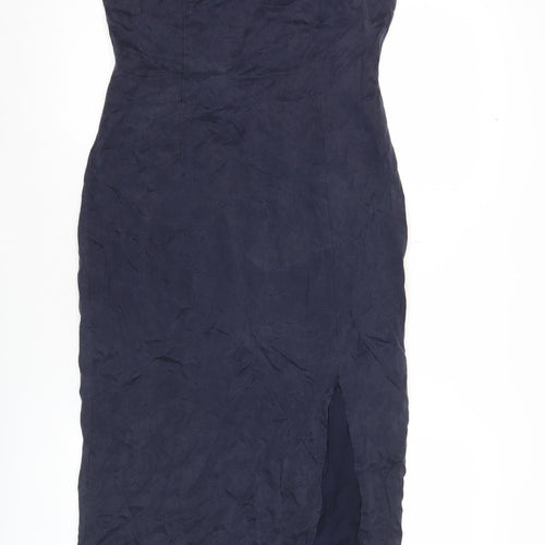 Richards Women’s Blue Cupro Sheath Midi Dress Size 10 Sleeveless