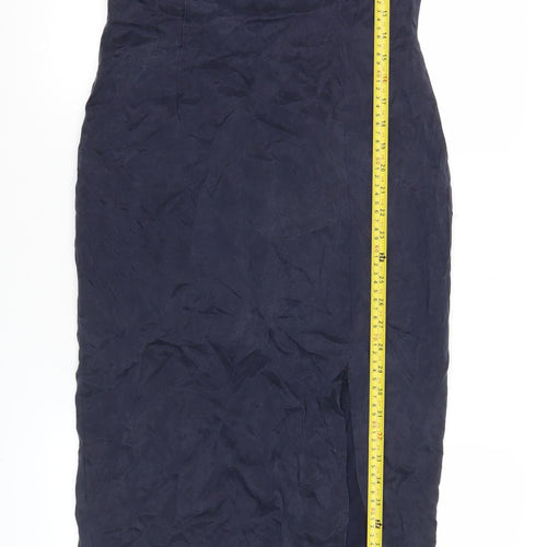 Richards Women’s Blue Cupro Sheath Midi Dress Size 10 Sleeveless