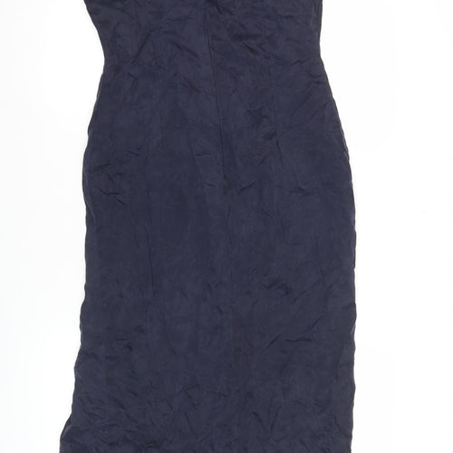 Richards Women’s Blue Cupro Sheath Midi Dress Size 10 Sleeveless