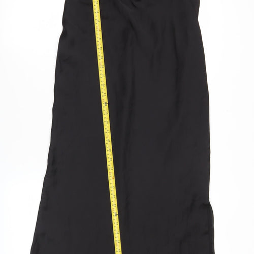 ASOS DESIGN Women’s Black Midi Slip Dress Size 12 Scoop Neck
