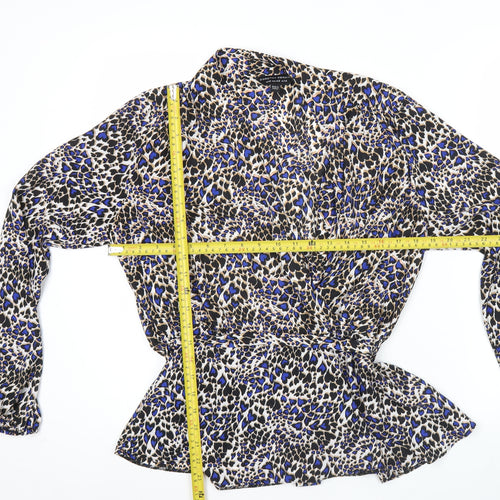 Dorothy Perkins Women’s Multicoloured Leopard Wrap Blouse UK14