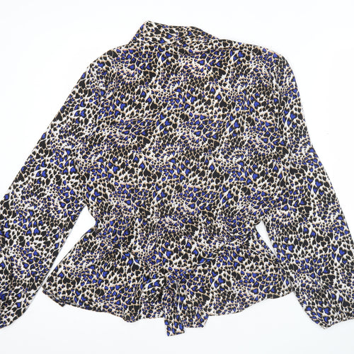 Dorothy Perkins Women’s Multicoloured Leopard Wrap Blouse UK14