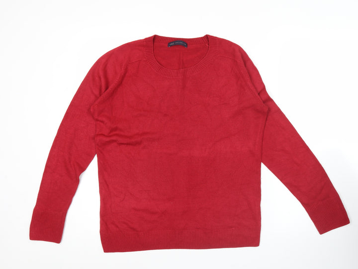 Marks and Spencer Womens Red Acrylic Pullover Jumper UK 12