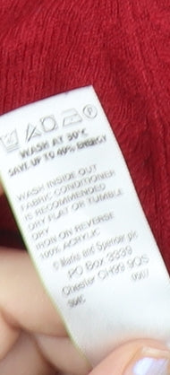 Marks and Spencer Womens Red Acrylic Pullover Jumper UK 12