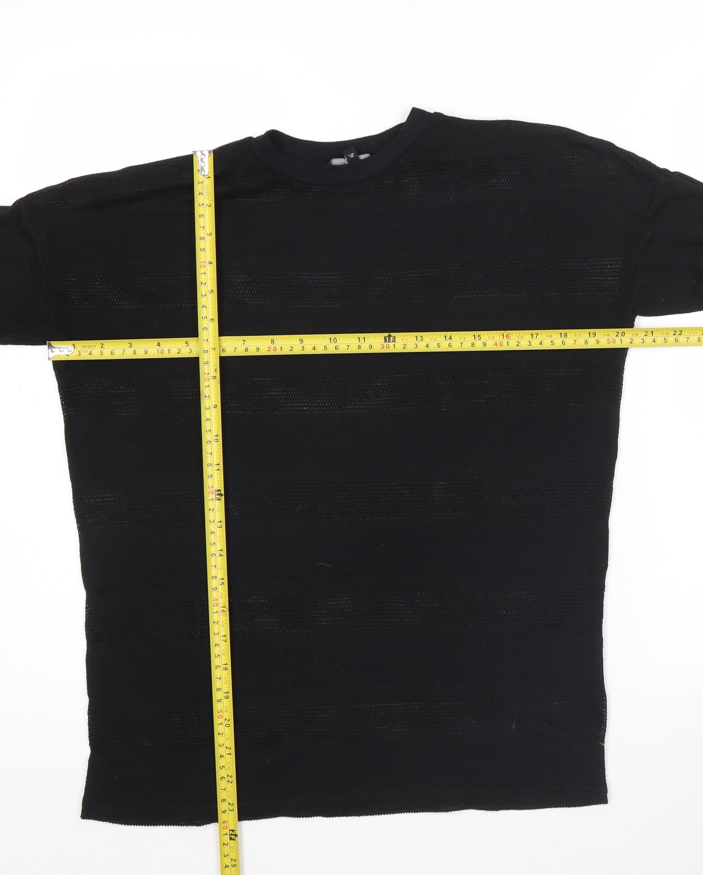 Next Womens Black Open-Knit Pullover Jumper Size 10