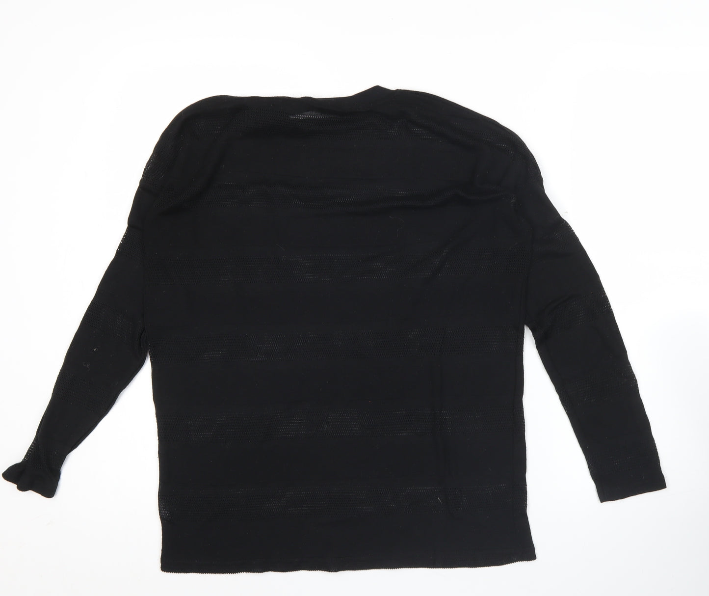 Next Womens Black Open-Knit Pullover Jumper Size 10