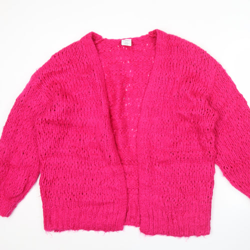 Urban Outfitters Women’s Pink XS Chunky Knit Open Cardigan