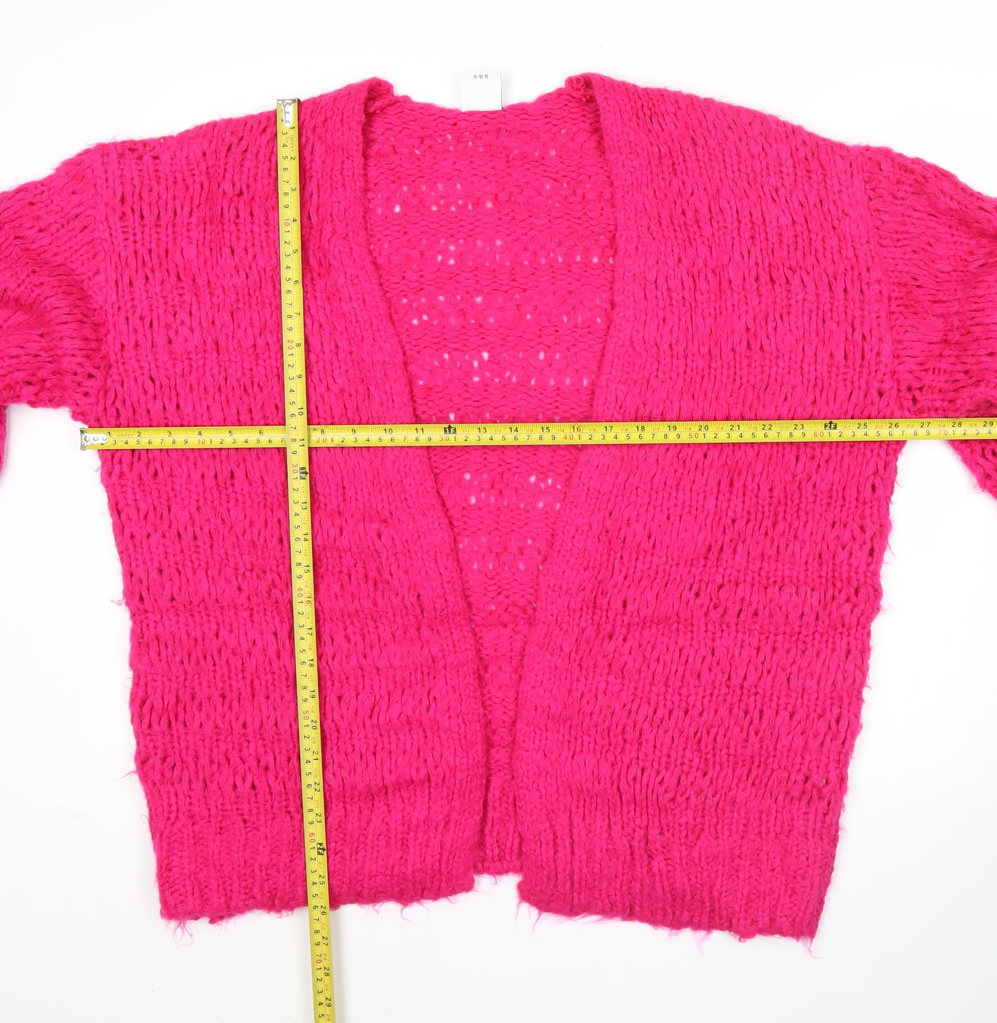 Urban Outfitters Women’s Pink XS Chunky Knit Open Cardigan