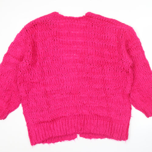 Urban Outfitters Women’s Pink XS Chunky Knit Open Cardigan